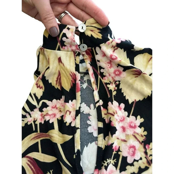 Show Me Your Mumu Cold Shoulder Long Sleeve Mini Dress Floral Size XS Mock Neck - Picture 6 of 8